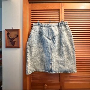 Vintage Plus Size Acid Washed Denim Pencil Skirt by Cherokee 1980s 1990s 80s 90s